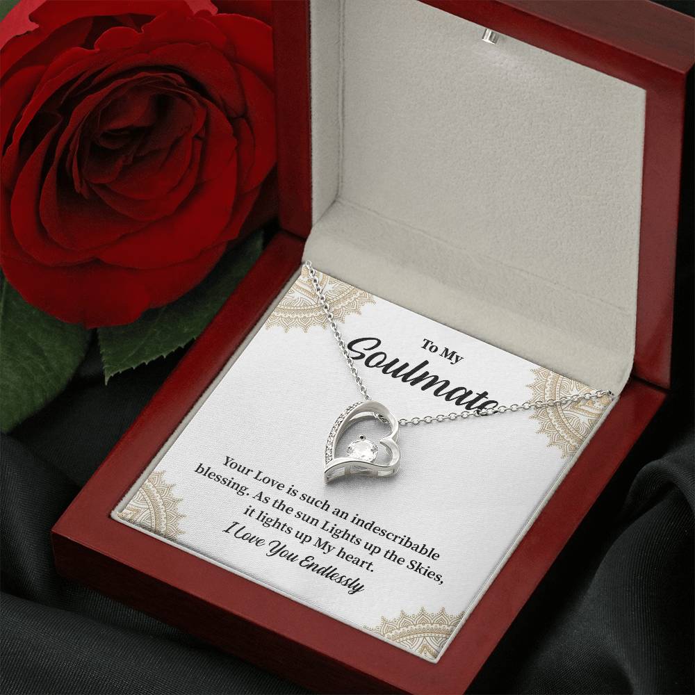 Soulmate Gift for Her with Heart Pendant Message