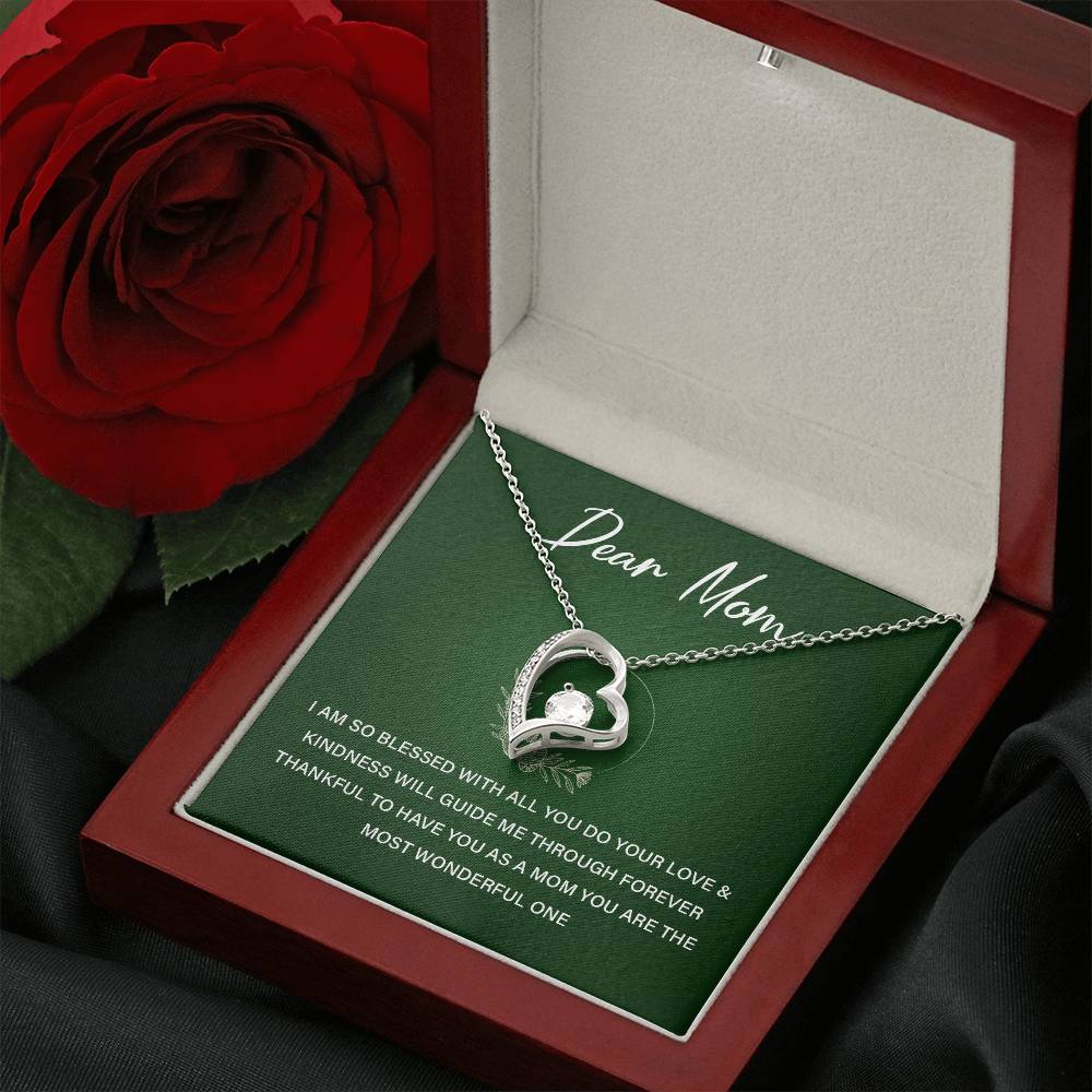 Heart Necklace Gift For Mom From Daughter With Lovely Note