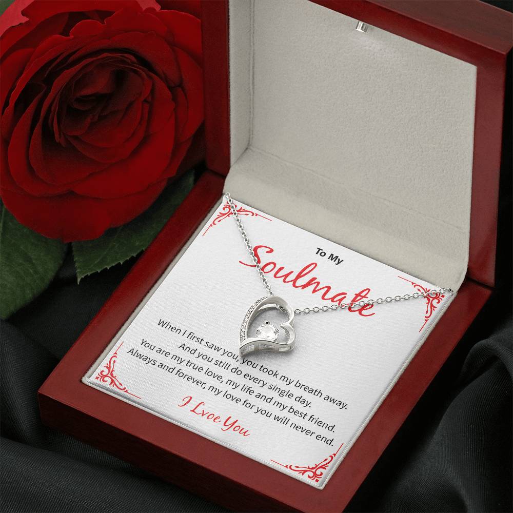 Soulmate Necklace Gift for Wife – I Love You Message Card