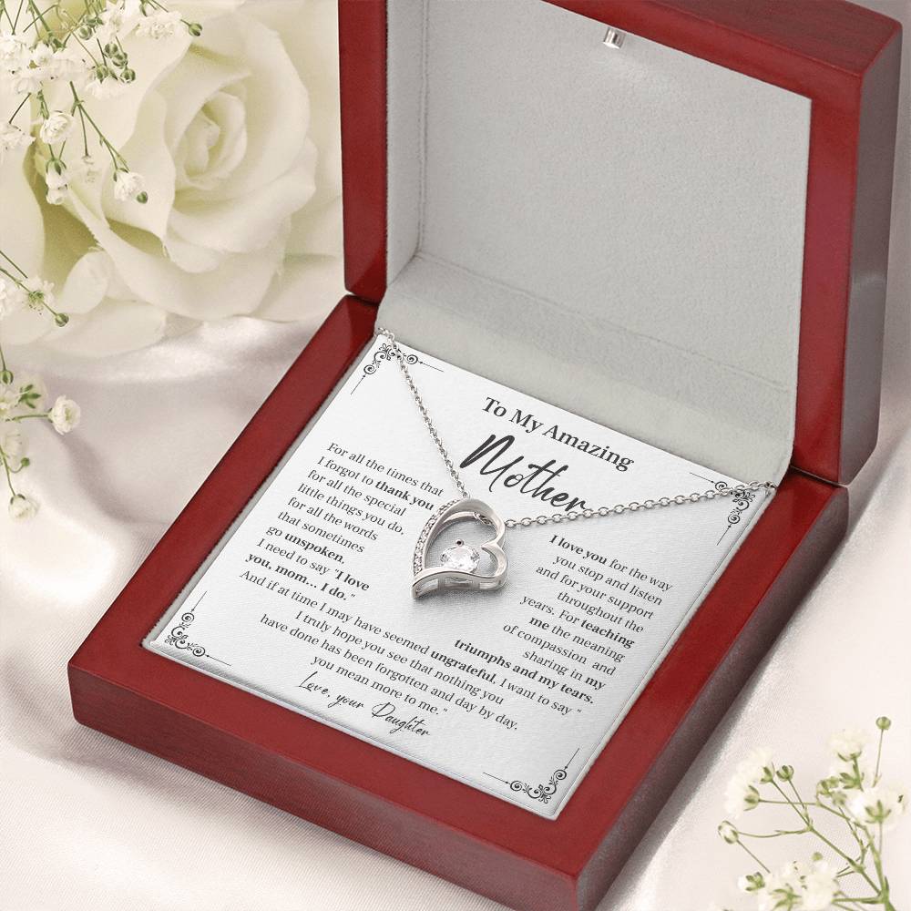 Mother Necklace Gift from Daughter with Message Card