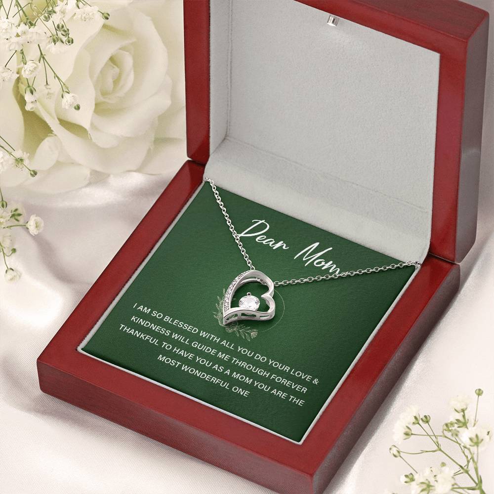 Heart Necklace Gift For Mom From Daughter With Lovely Note