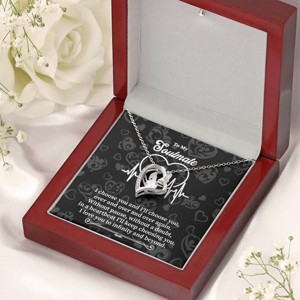 Heartbeat Soulmate Necklace Gift with Love Quote Card