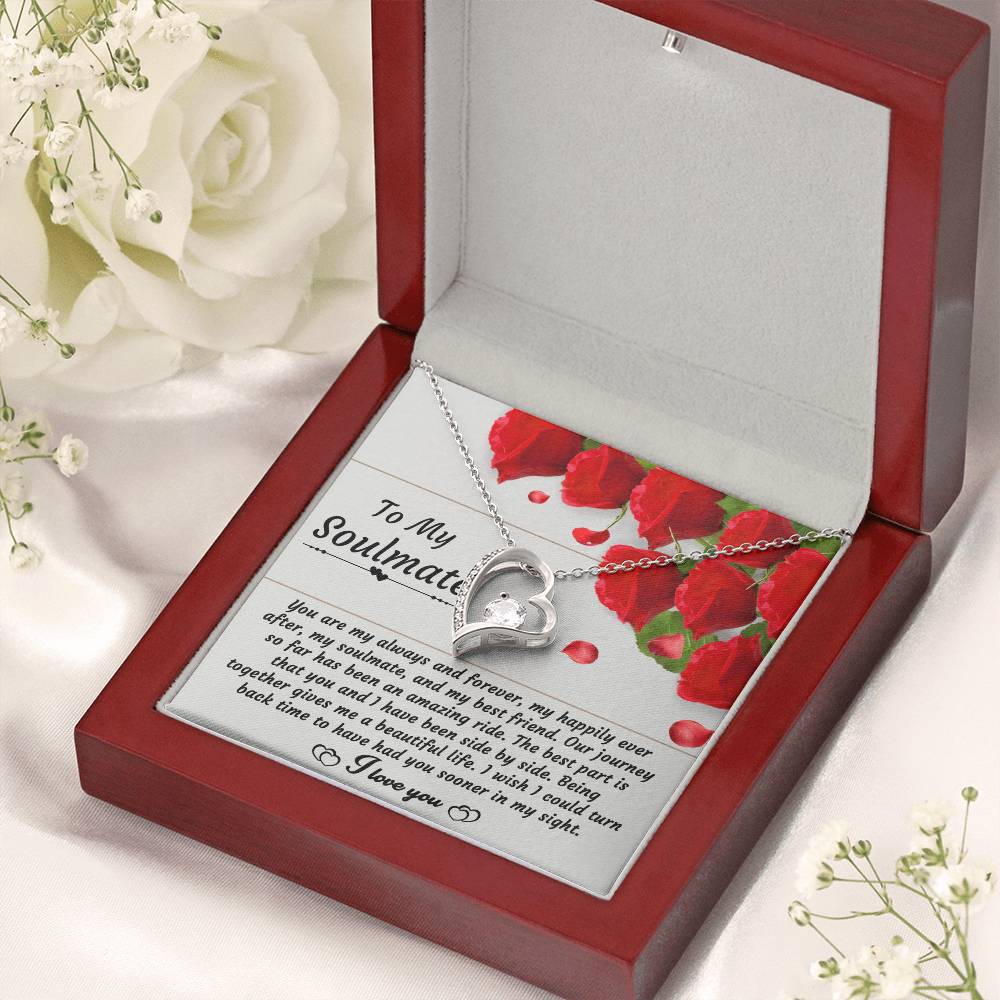 Soulmate Necklace Gift for Her with Message Card