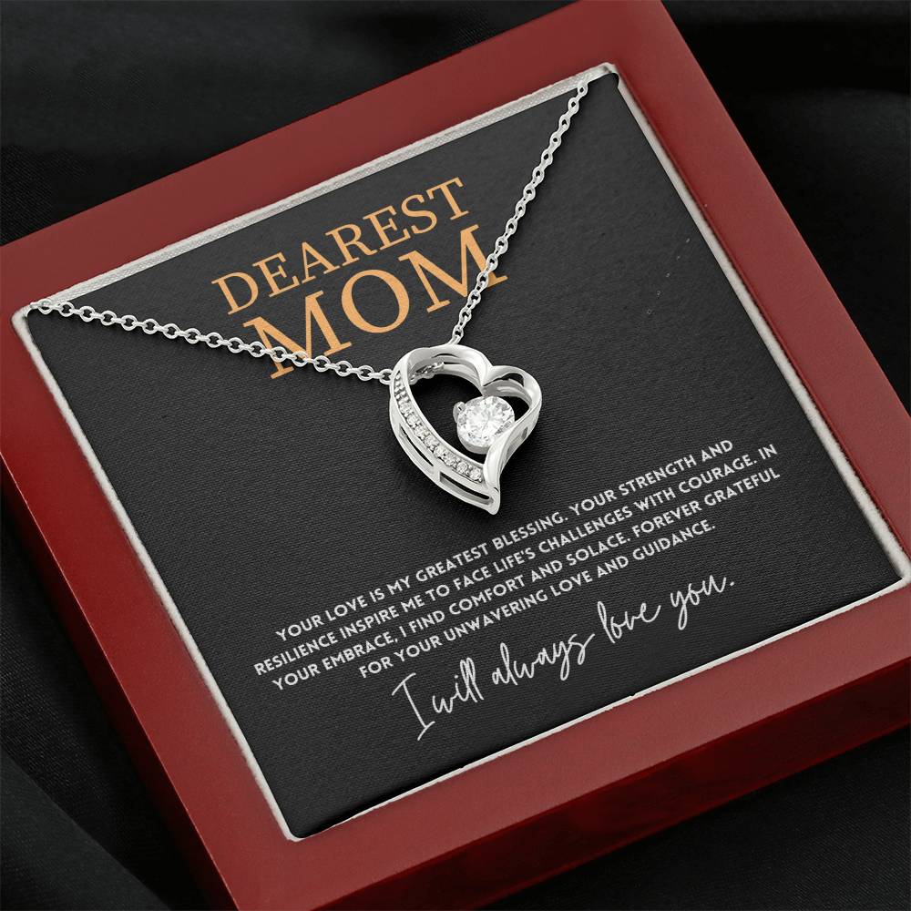 Heart Necklace Gift for Mom from Daughter or Son