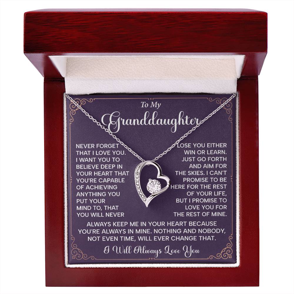 Granddaughter Necklace Gift With Inspiring Card