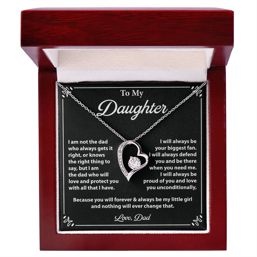 Daughter Necklace Gift from Dad with Message Card