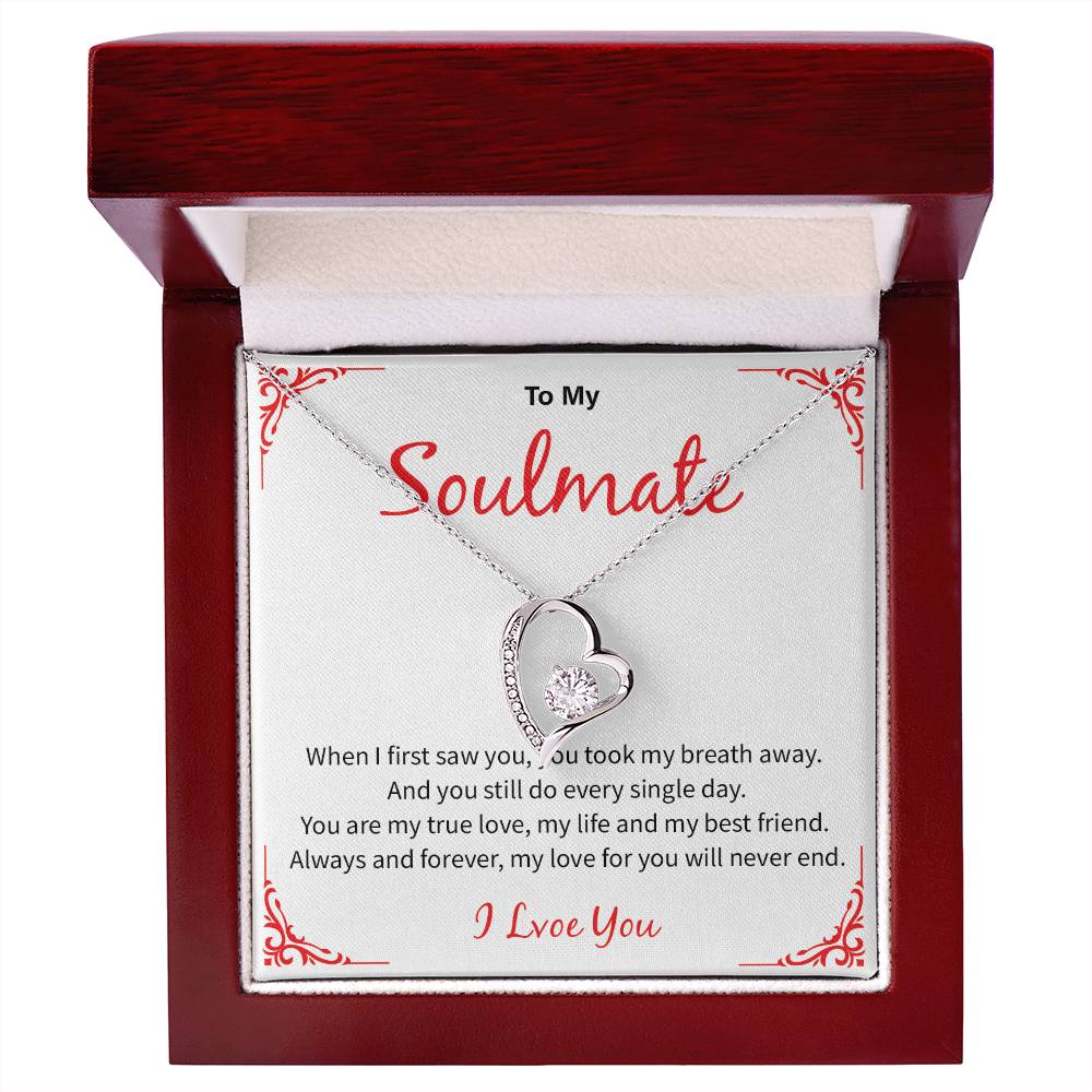 Soulmate Necklace Gift for Wife – I Love You Message Card