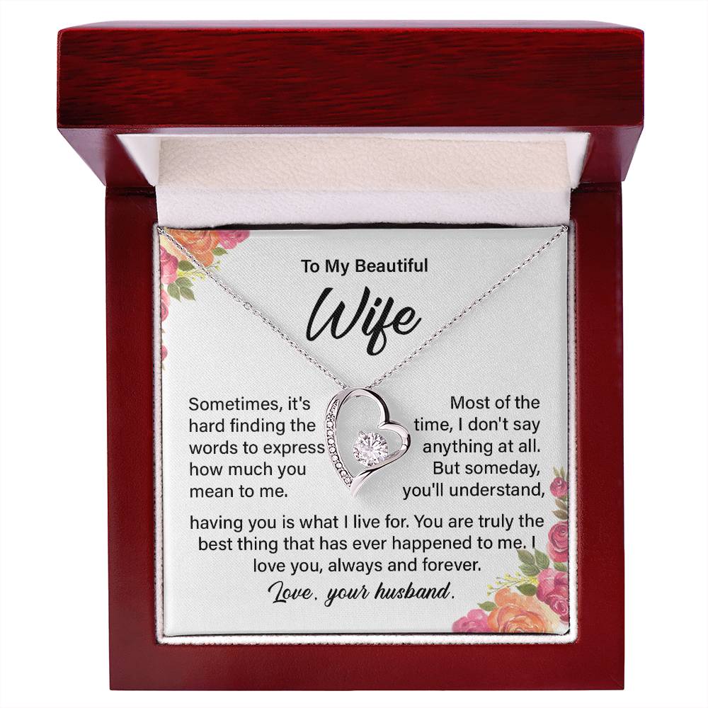 Gift for Wife from Husband with Romantic Floral Card