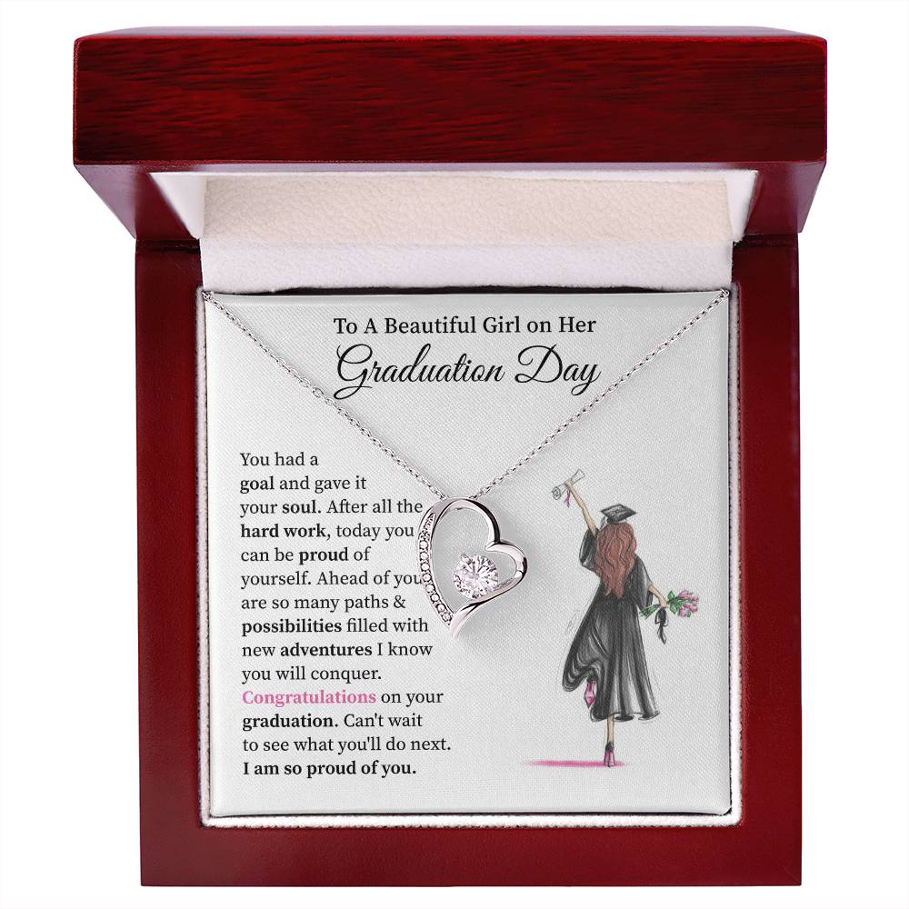 Graduation Necklace for Daughter With Heart Pendant