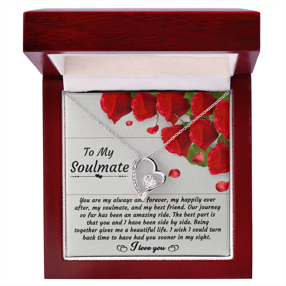 Soulmate Necklace Gift for Her with Message Card