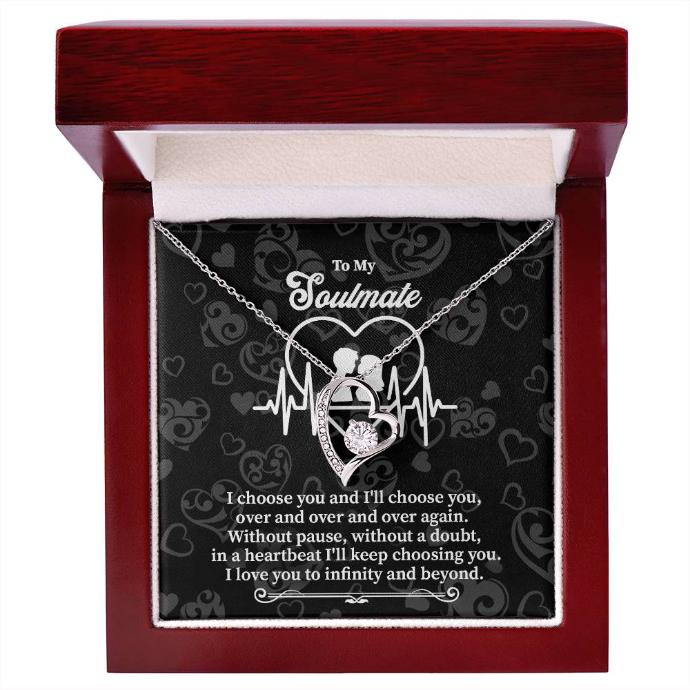 Heartbeat Soulmate Necklace Gift with Love Quote Card