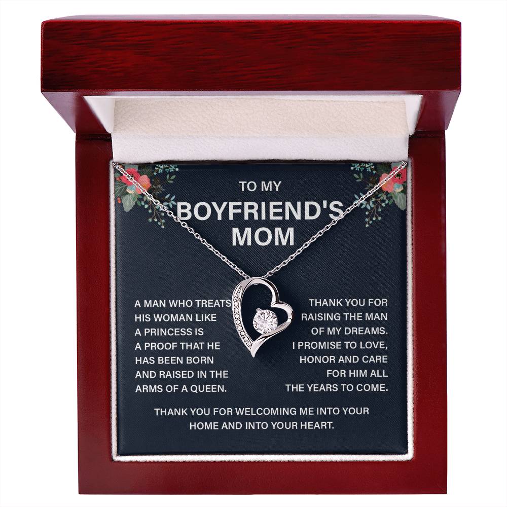 Boyfriend’s Mom Gift Necklace with Message Card