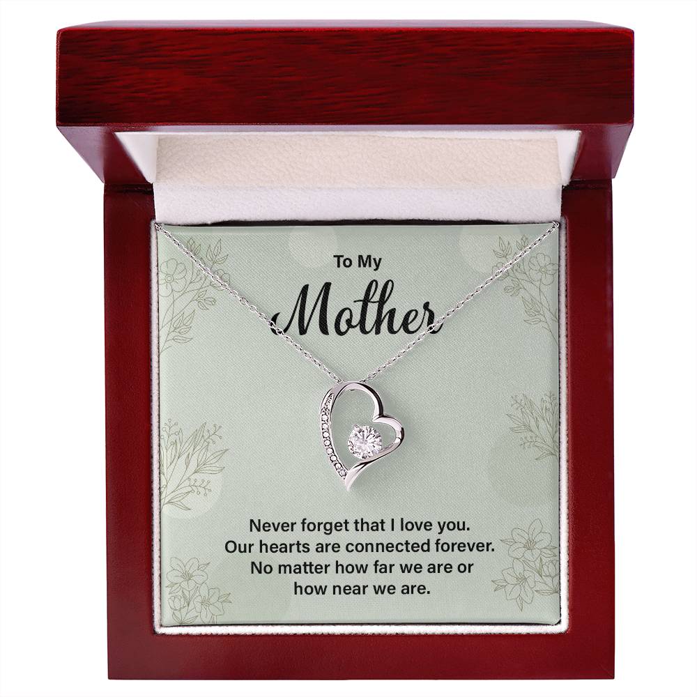 Heart Necklace Gift For Mom From Child With Message Card