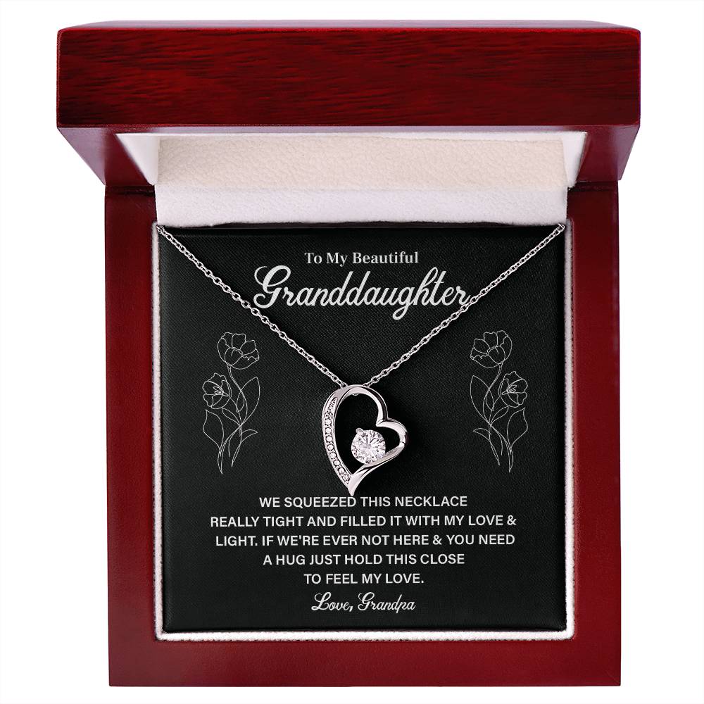 Granddaughter Necklace Gift from Grandpa – Message Card