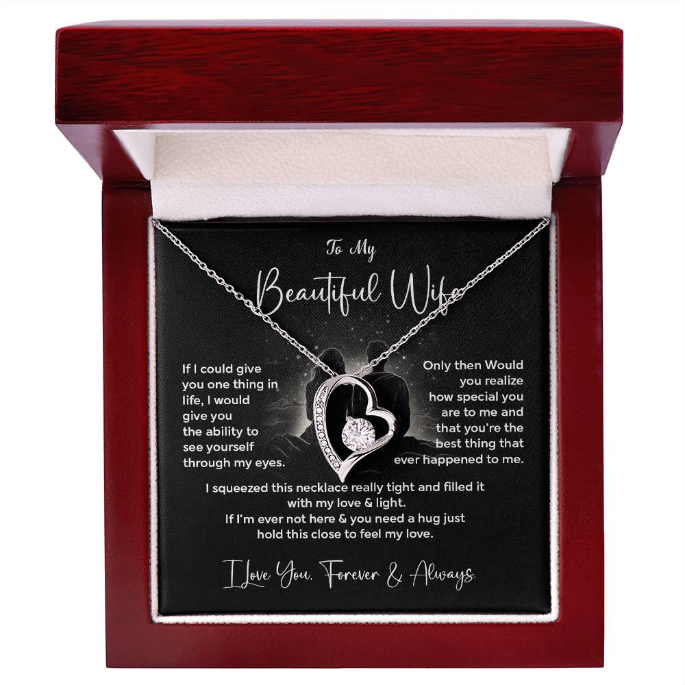 Beautiful Wife Heart Necklace with Message Card