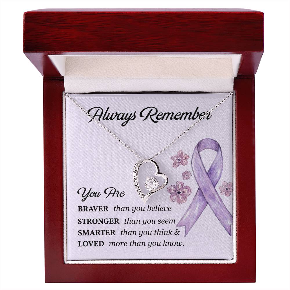 Cancer Support Gift with Purple Ribbon – Message Card