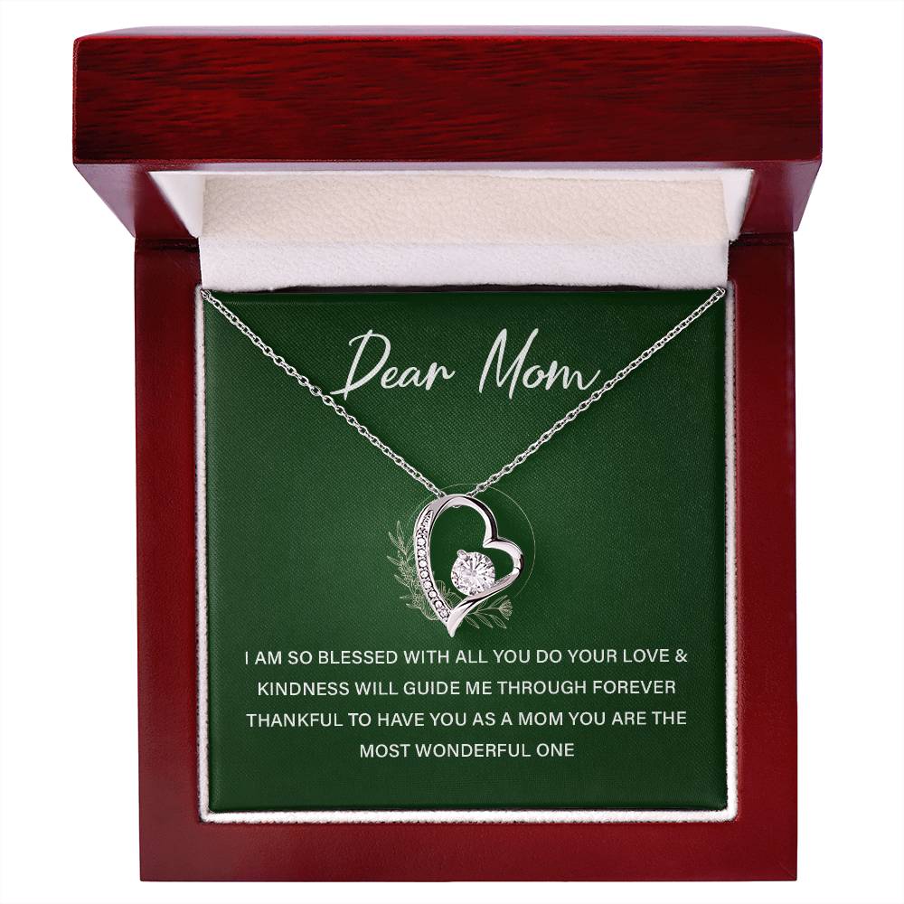 Heart Necklace Gift For Mom From Daughter With Lovely Note