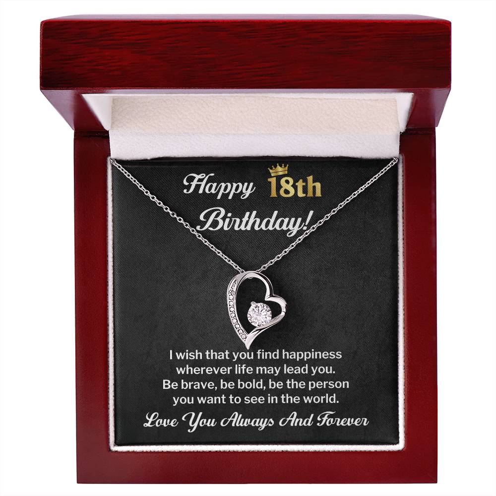18th Birthday Necklace Gift With Loving Message