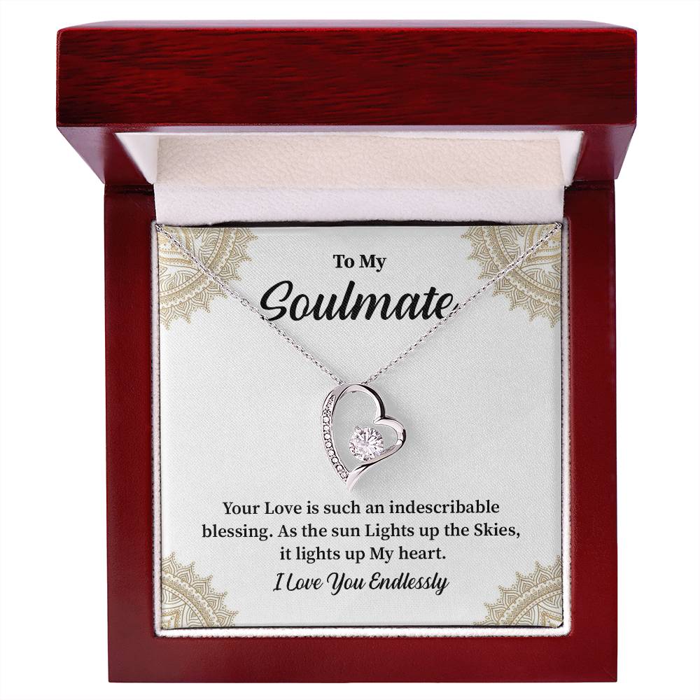 Soulmate Gift for Her with Heart Pendant Message