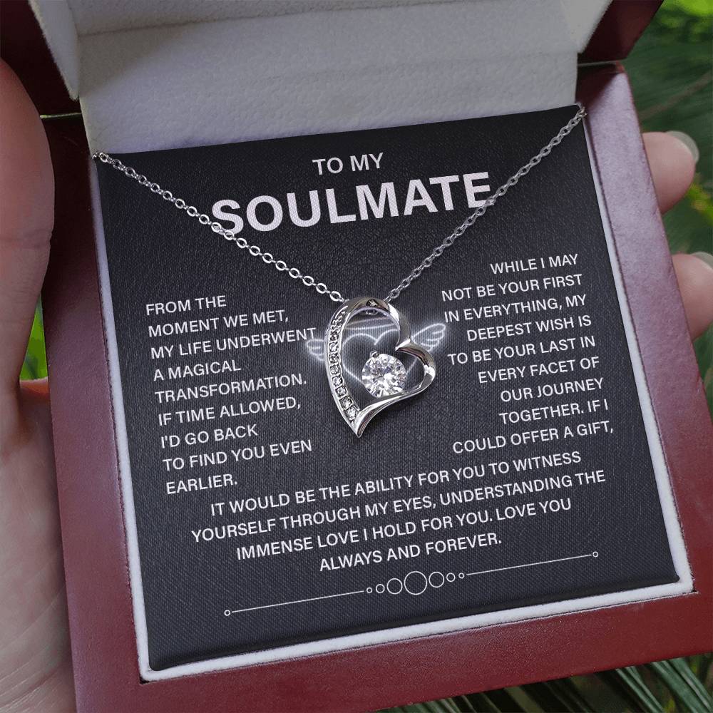 To My Soulmate Necklace – Deep Love Keepsake Gift for Wife Or Girlfriend