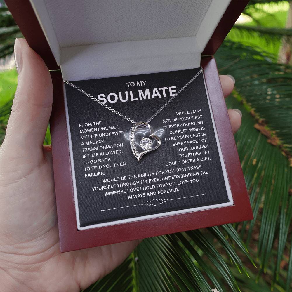 To My Soulmate Necklace – Deep Love Keepsake Gift for Wife Or Girlfriend