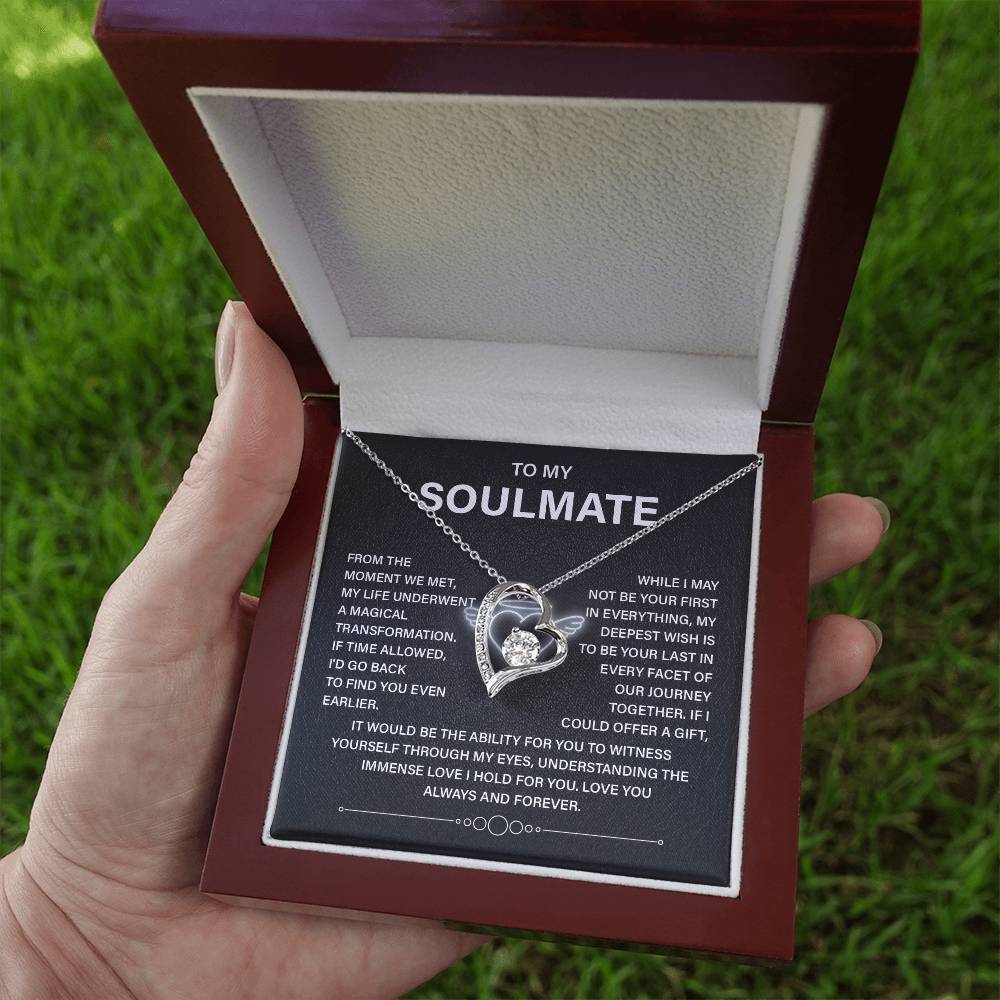 To My Soulmate Necklace – Deep Love Keepsake Gift for Wife Or Girlfriend