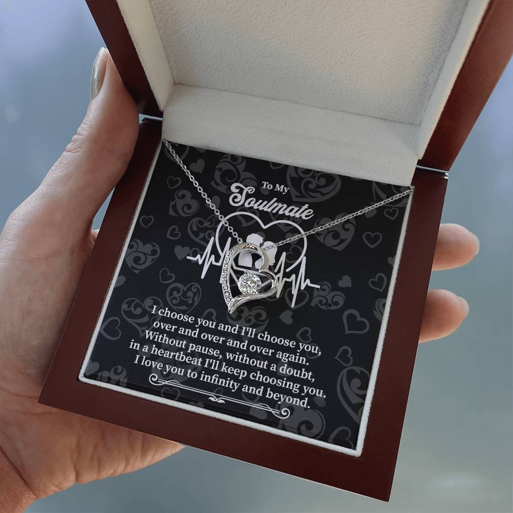 Heartbeat Soulmate Necklace Gift with Love Quote Card