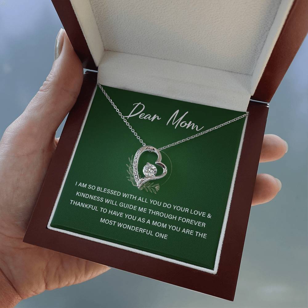Heart Necklace Gift For Mom From Daughter With Lovely Note