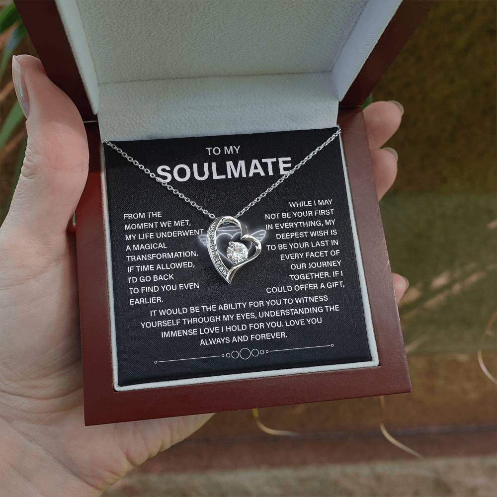 To My Soulmate Necklace – Deep Love Keepsake Gift for Wife Or Girlfriend