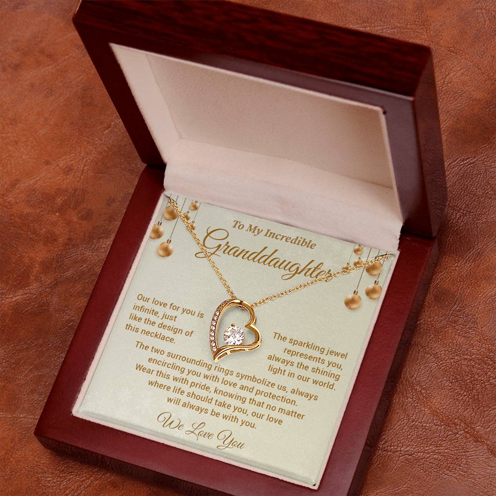 Incredible Granddaughter Necklace Gift Heart Jewelry Box