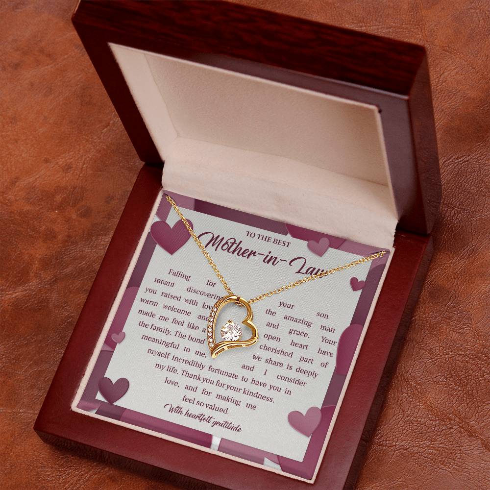 Elegant Mother-in-Law Necklace with Gift Box and Message