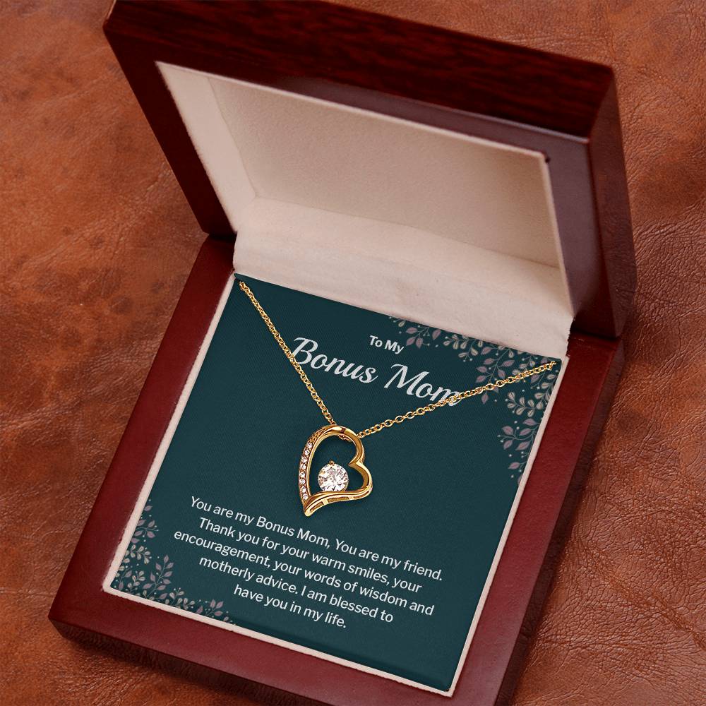 Bonus Mom Necklace Gift with Message Card