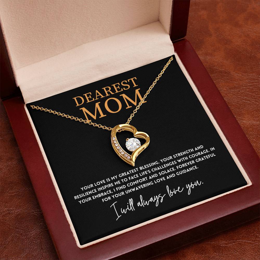 Heart Necklace Gift for Mom from Daughter or Son