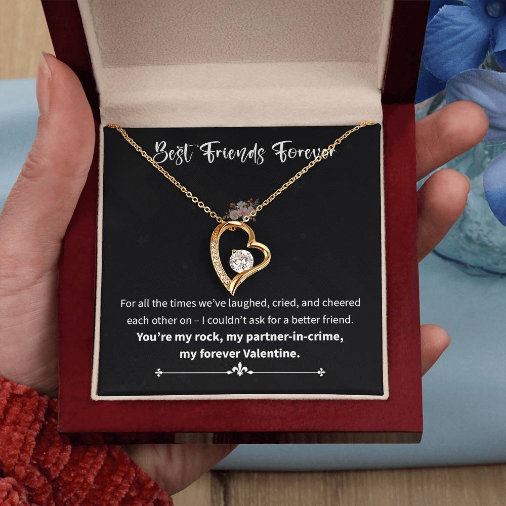 Best Friends Forever, Heartfelt Message With Necklace Happiness Necklace Celebrating Necklace Gift Of True Friendship Thankful For Your Unwavering Support Thank You Necklace Gift My Partner-in-crime Jewelry Forever Valentine Gift