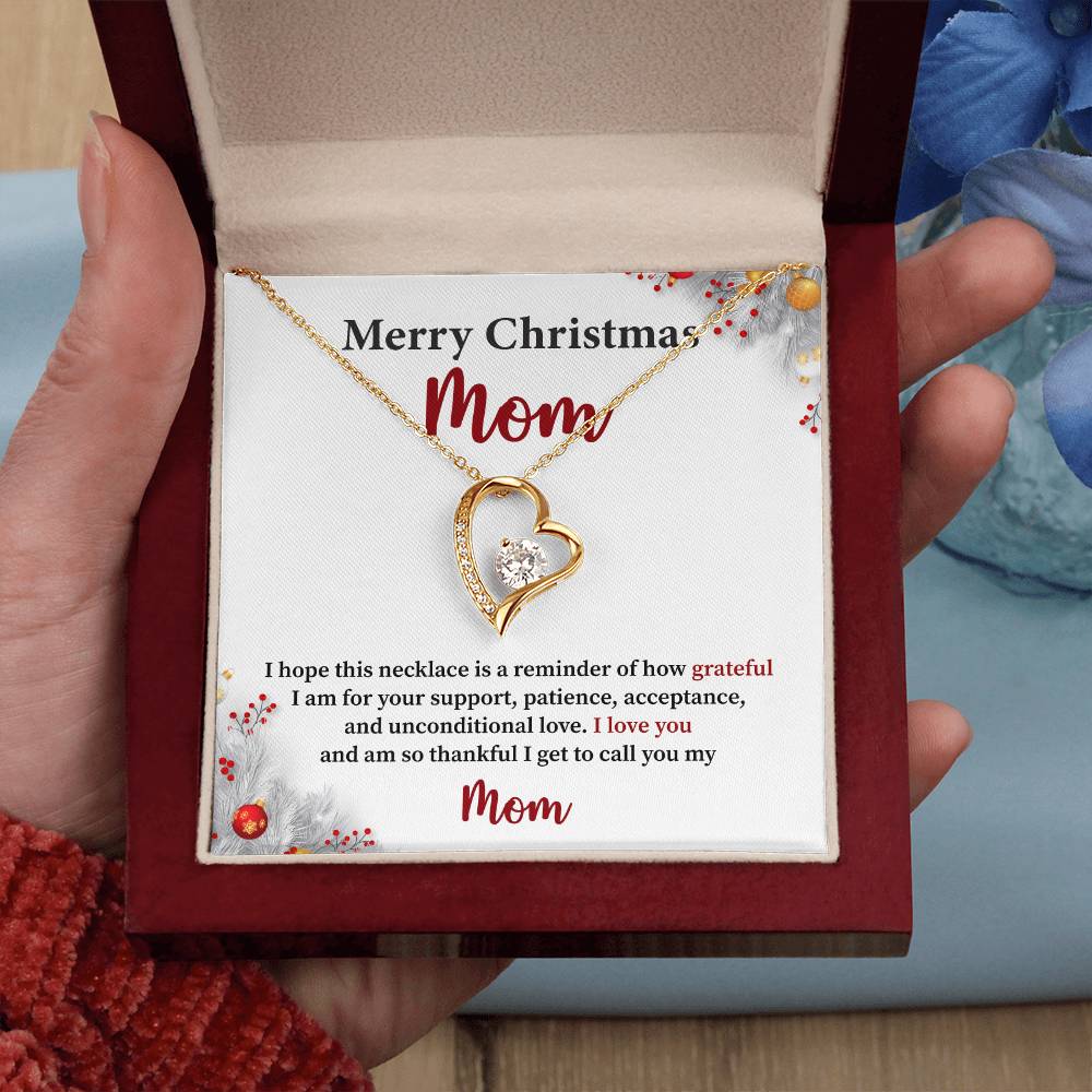 Merry Christmas Necklace Gift For Mom Gift From Son Or Daughter