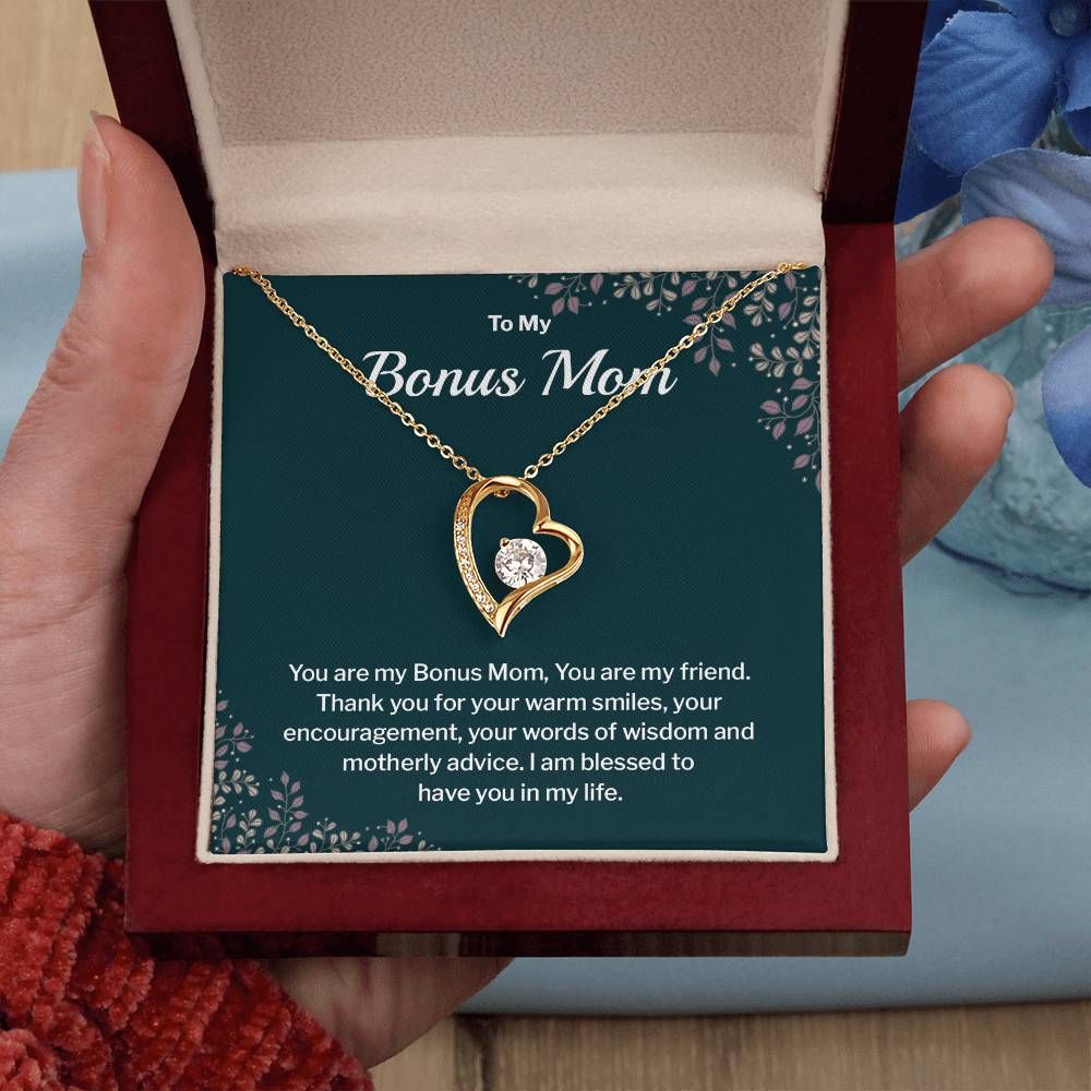 Bonus Mom Necklace Gift with Message Card