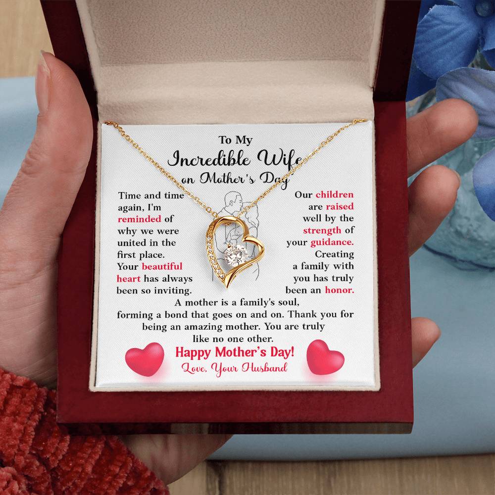 Mother’s Day Jewelry Gift for Wife with Message Card
