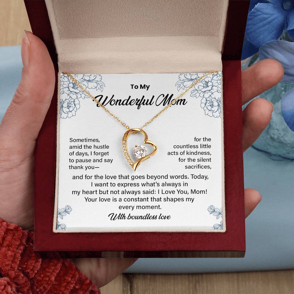 Wonderful Mom Necklace Gift from Daughter or Son