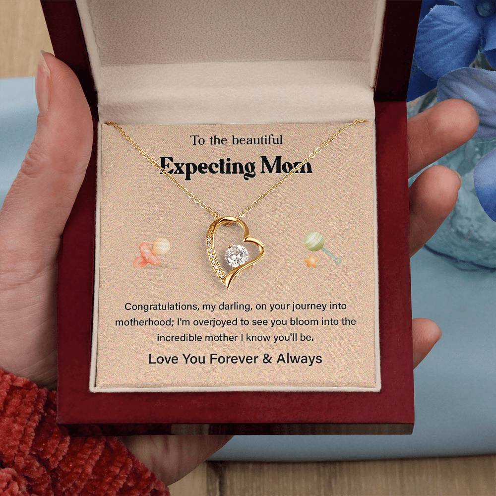 Pregnancy Necklace Gift for Expecting Mom – Love You Forever & Always