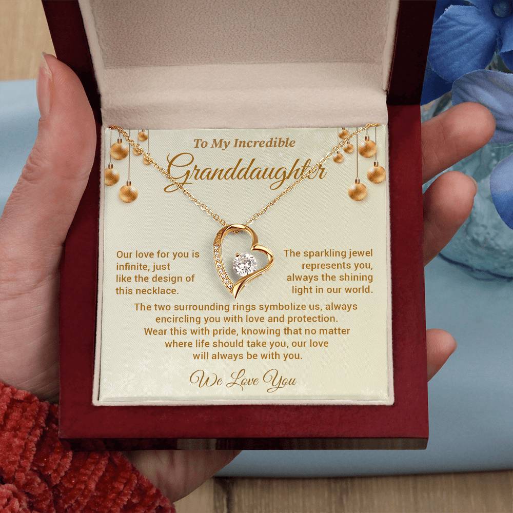 Incredible Granddaughter Necklace Gift Heart Jewelry Box