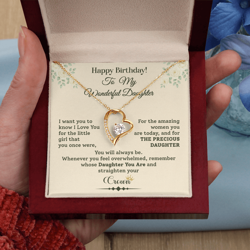 Daughter Birthday Necklace Gift from Dad Message Box