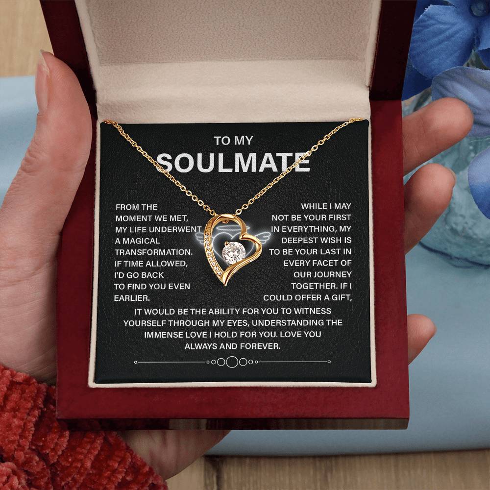 To My Soulmate Necklace – Deep Love Keepsake Gift for Wife Or Girlfriend