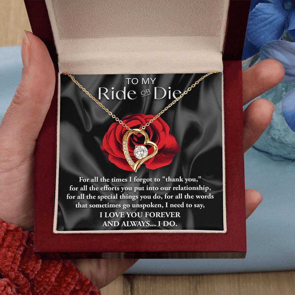 Ride or Die Necklace Gift for Her with Gift Box
