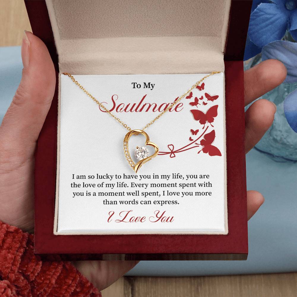 Soulmate Necklace Gift for Women – Love of My Life Message Card