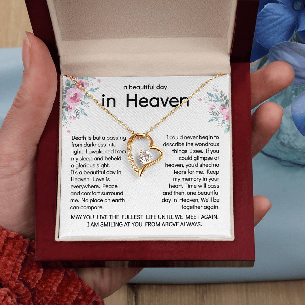 A Beautiful Day In Heaven Necklace – Heartfelt Memorial Jewelry Gift