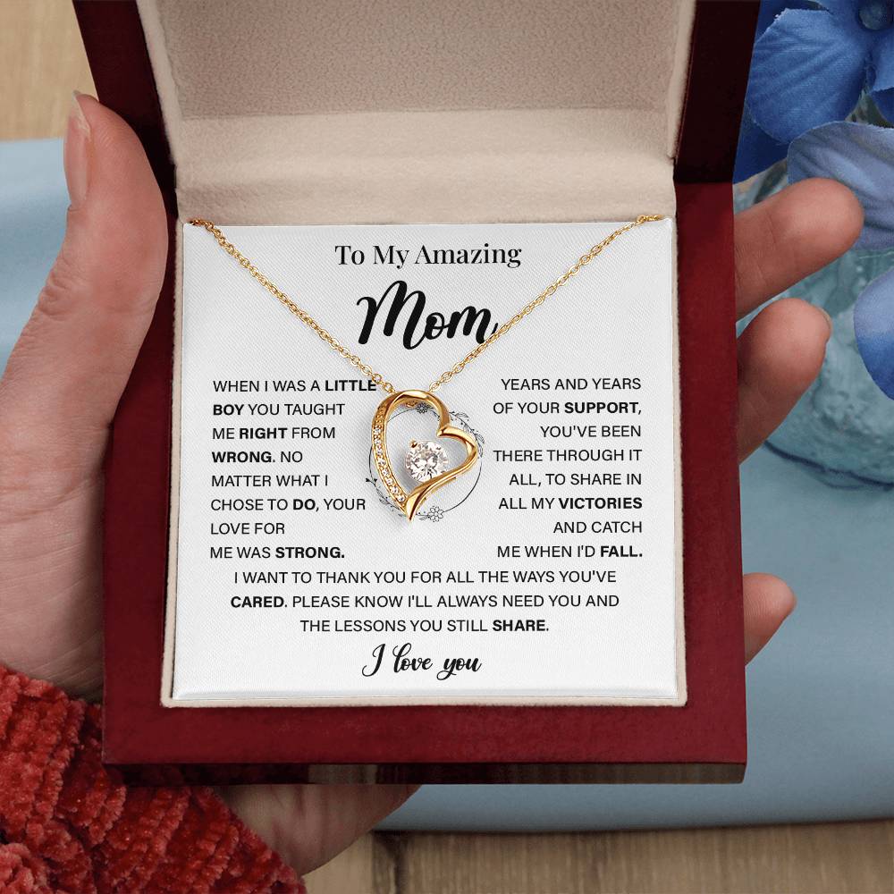 Sentimental Necklace for Mom with Heartfelt Message Card