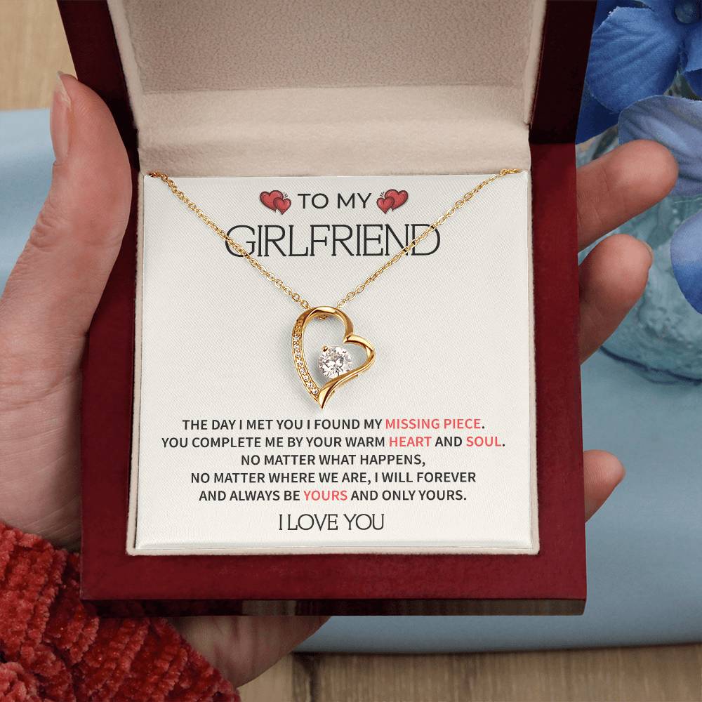 To My Girlfriend - Romantic Valentine's Necklace Gift with Message Card