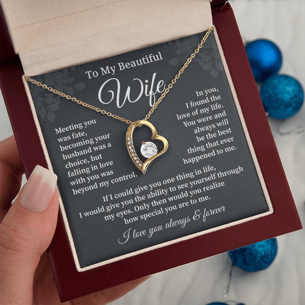 Wife Necklace Gift With Deep Love Message Card