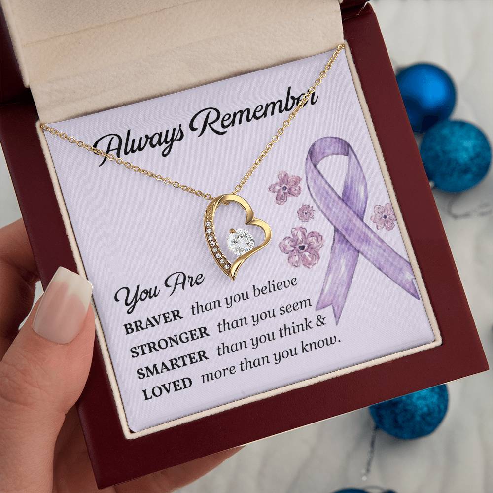 Cancer Support Gift with Purple Ribbon – Message Card