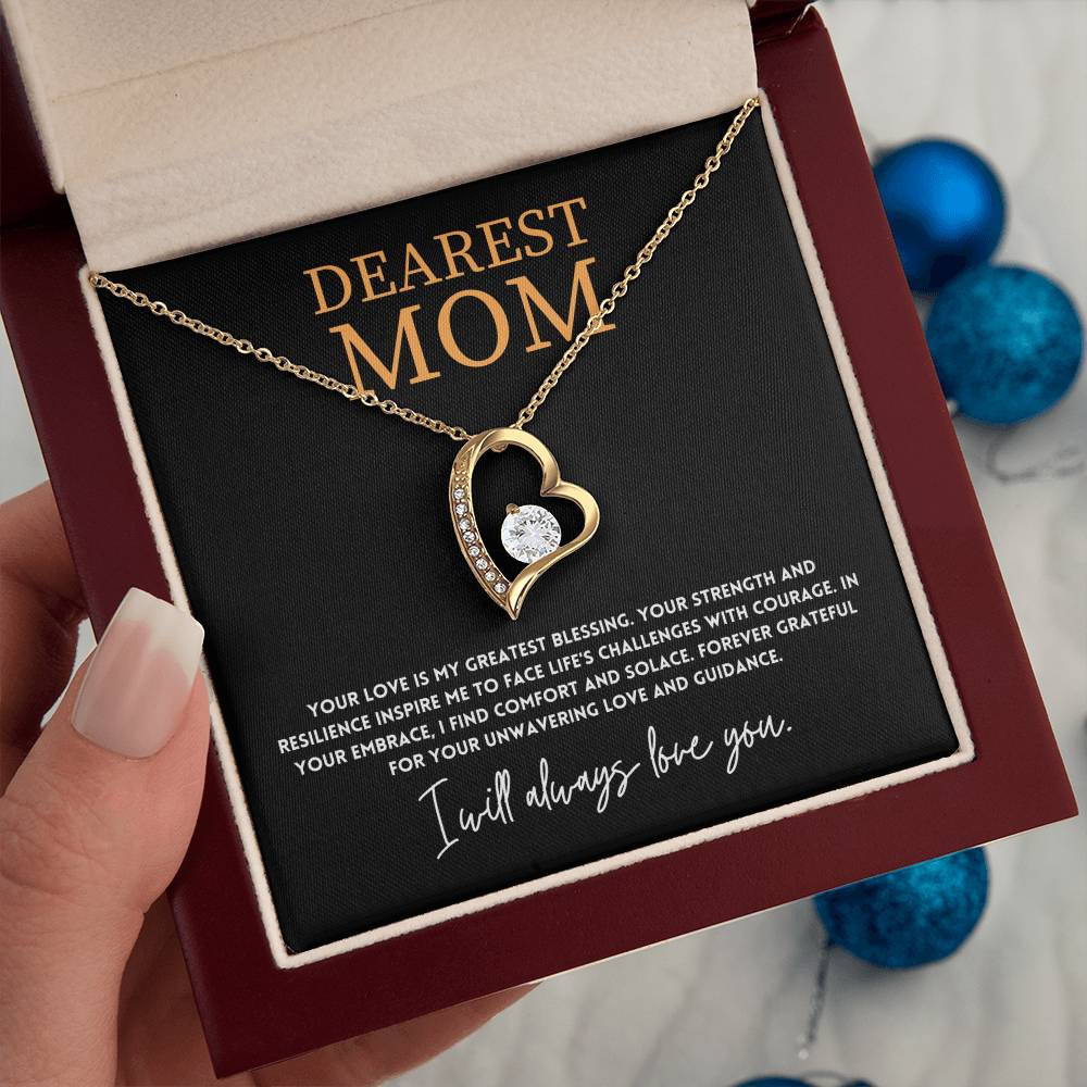 Heart Necklace Gift for Mom from Daughter or Son